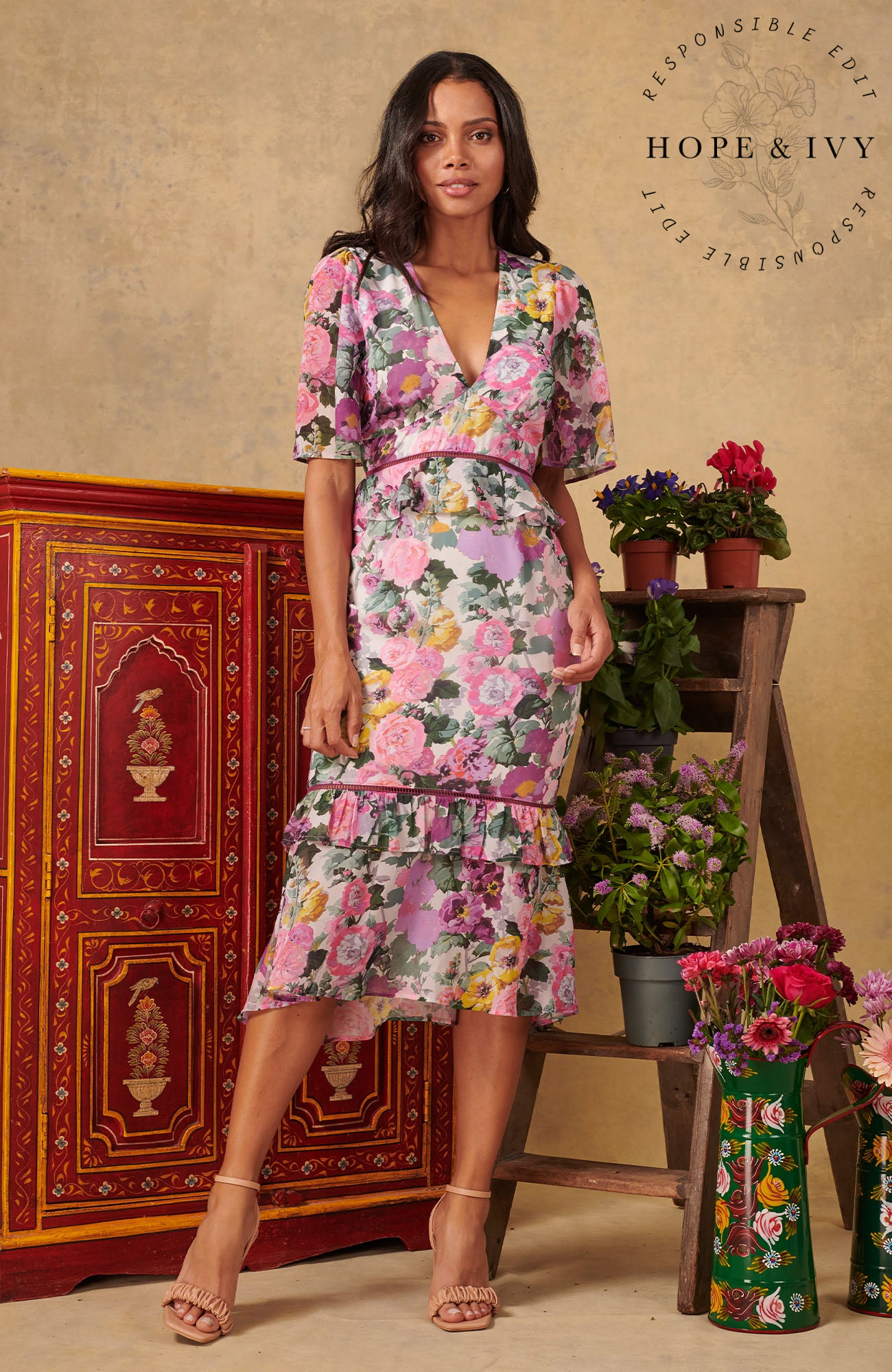 Hope and ivy red peplum deals dress