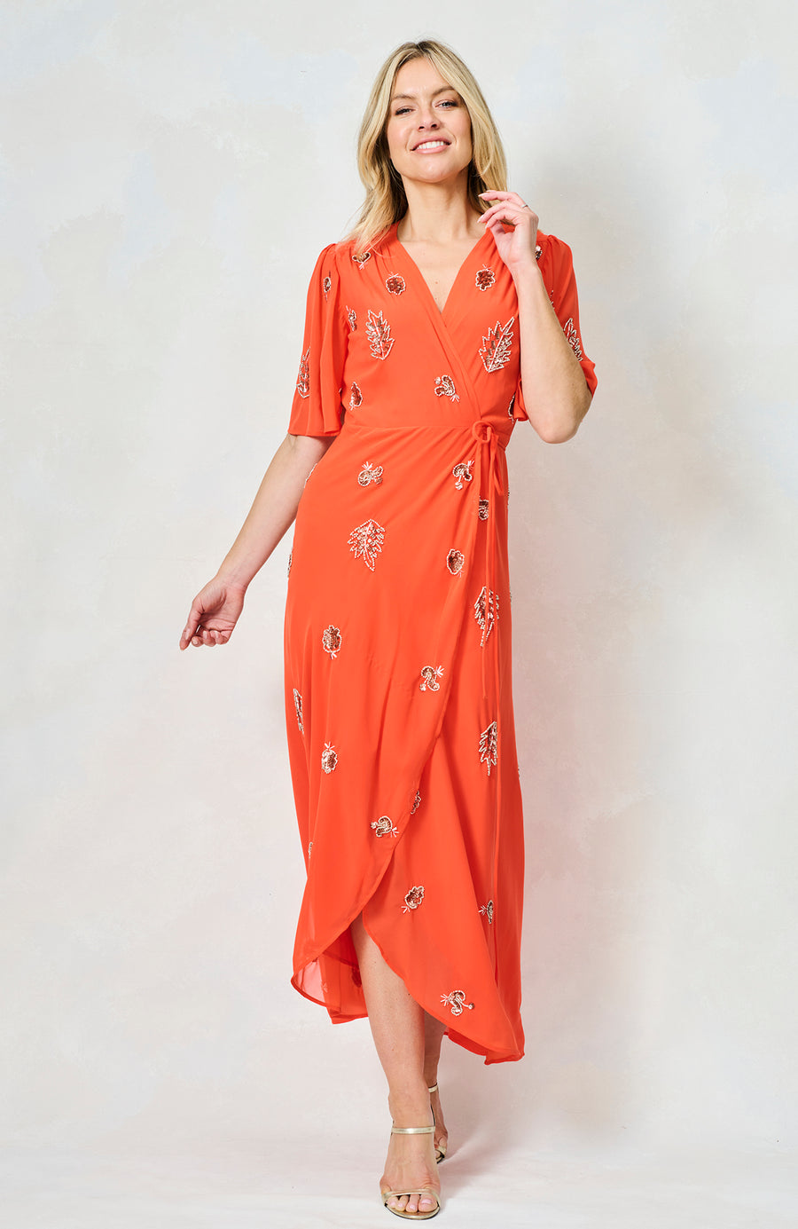hope and ivy orange dress Hope And Ivy Alana Dress