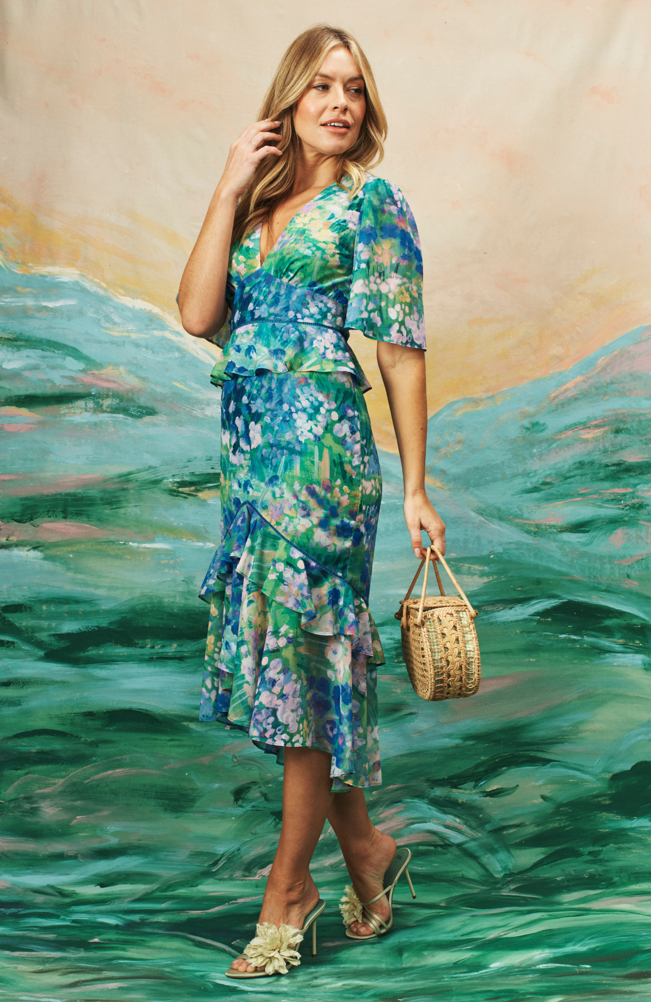 Lavinia Midi Dress, Cornflower