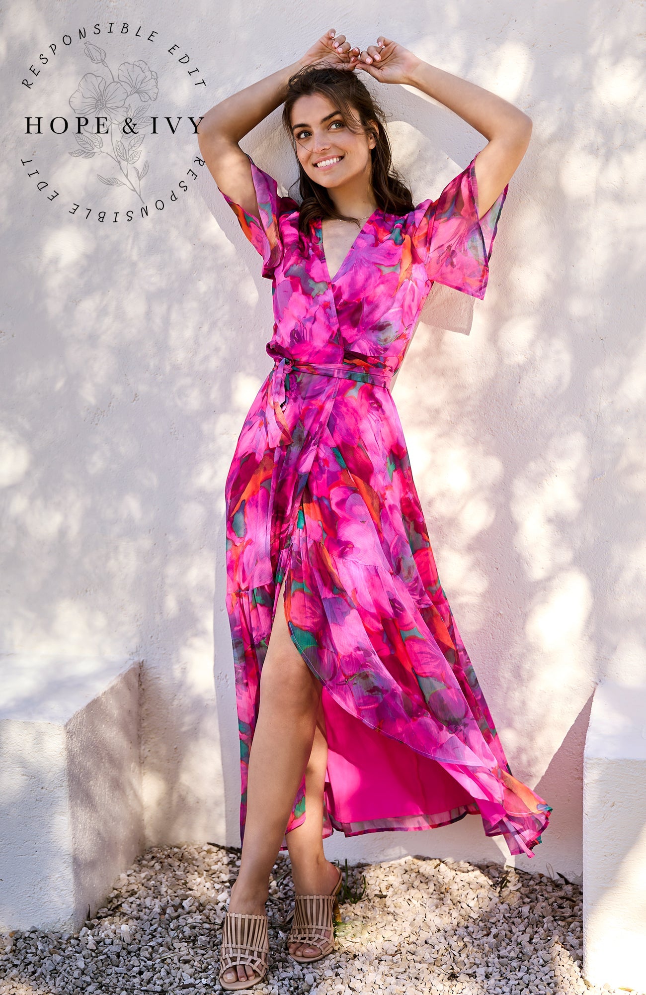 Flutter Sleeve Maxi Wrap Dress - Cobalt | More Colour Options